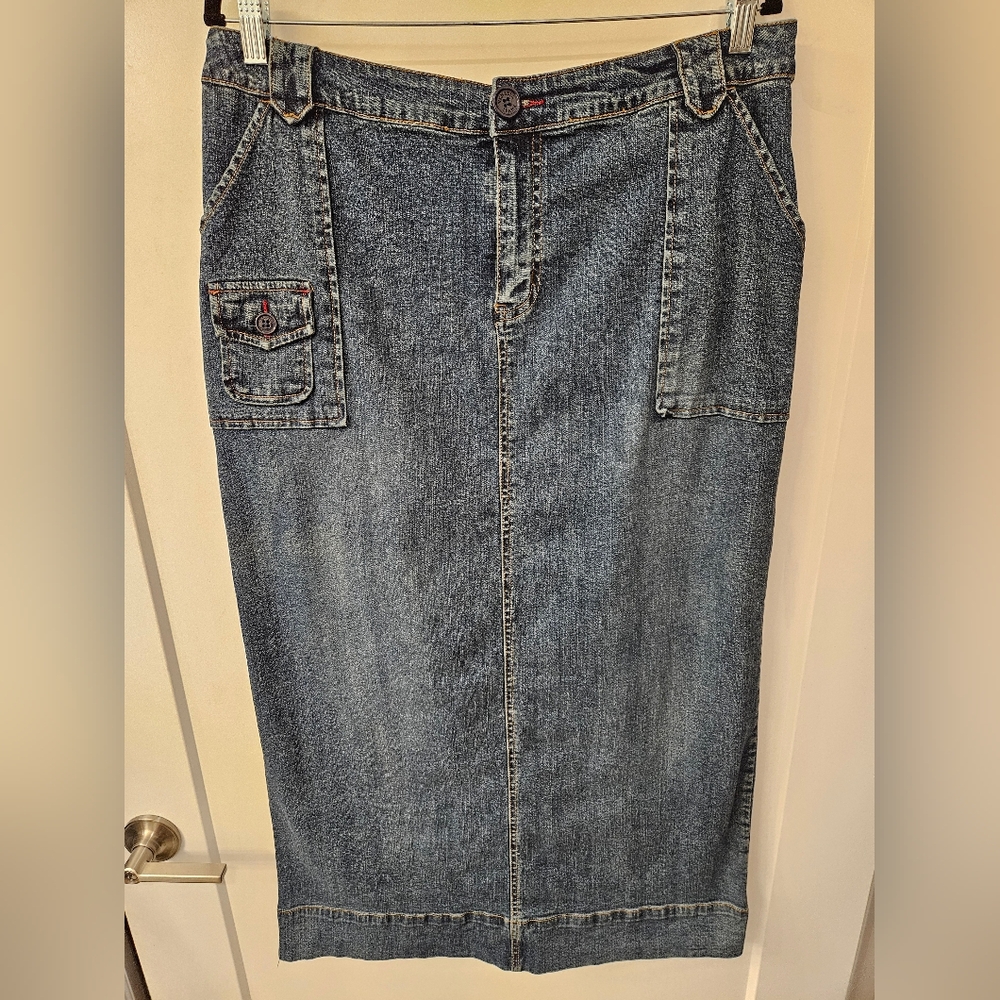 NWT - Venezia Stretch Denim Maxi Skirt - Size 14